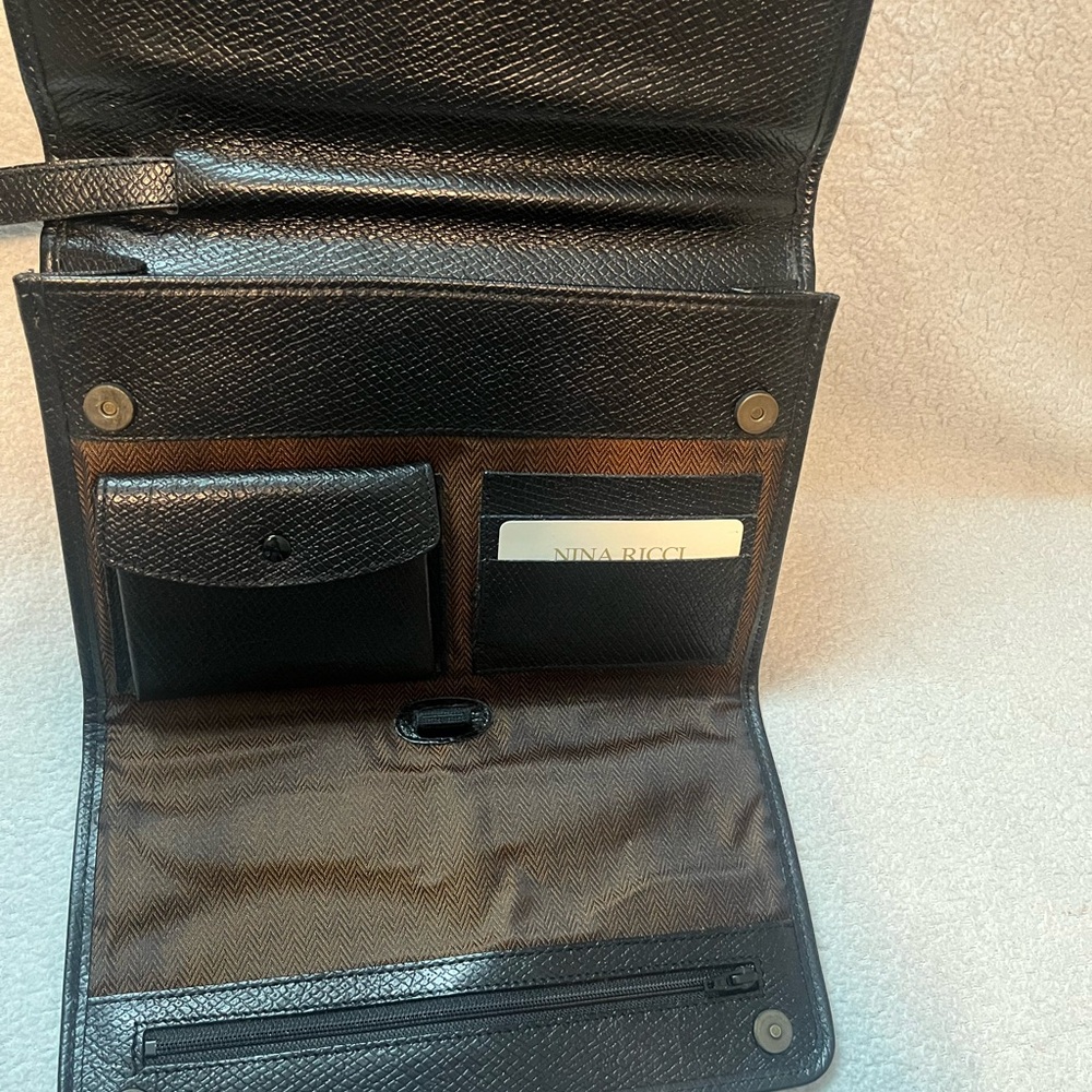 Nina Ricci Black Leather Clutch/Wristlet - Picture 8 of 13